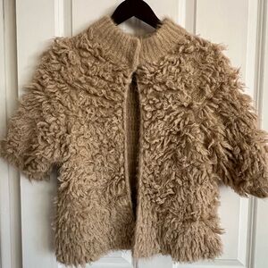 Anthropologie Tan Fuzzy Jacket